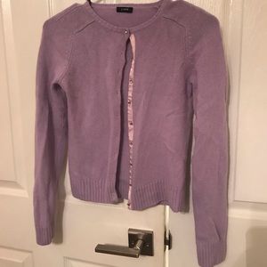 J. Crew cashmere cardigan sweater lavender purple